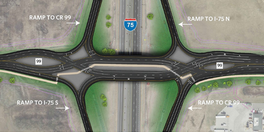 Ohio's I-75, Exit 161 to Get Area's First Diverging Diamond Interchange